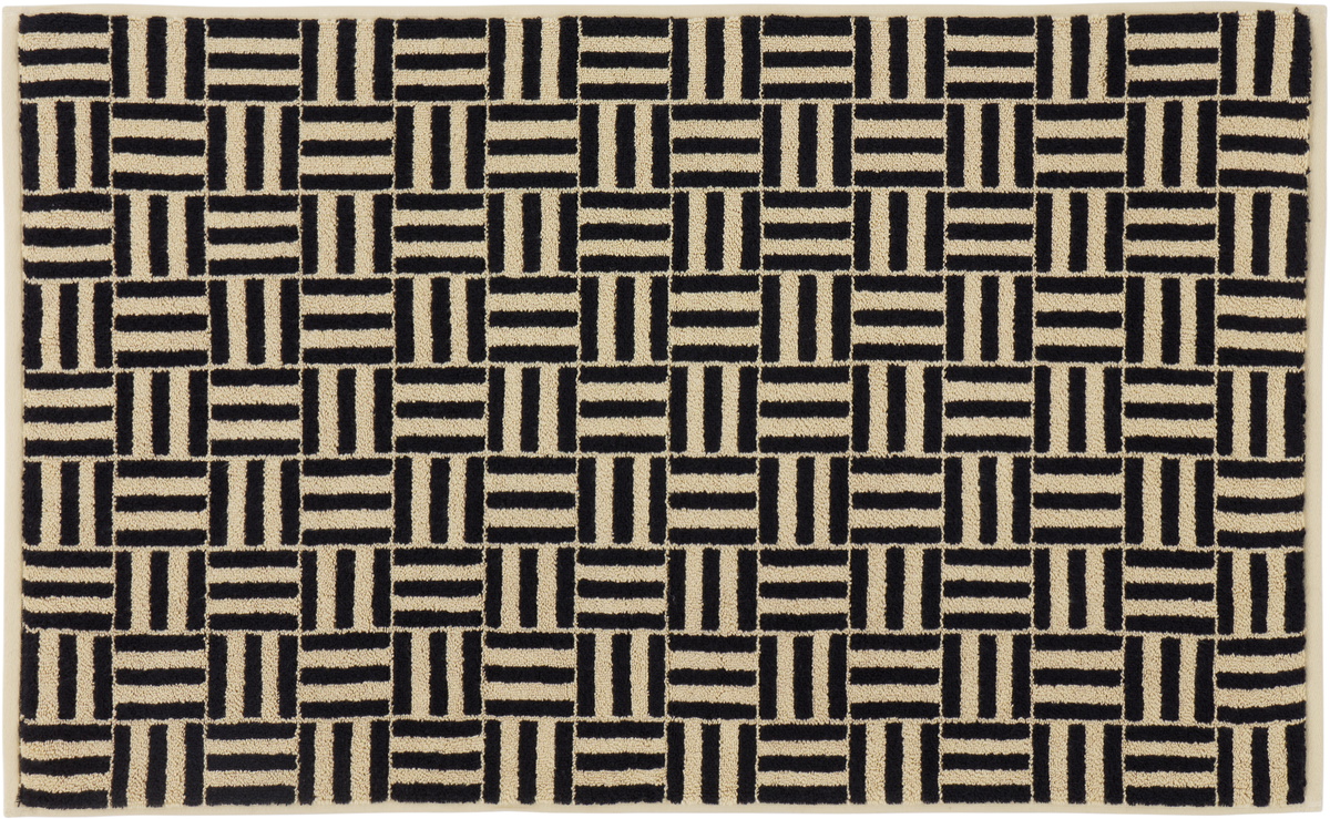 Baina Beige & Black Saroma Bathmat