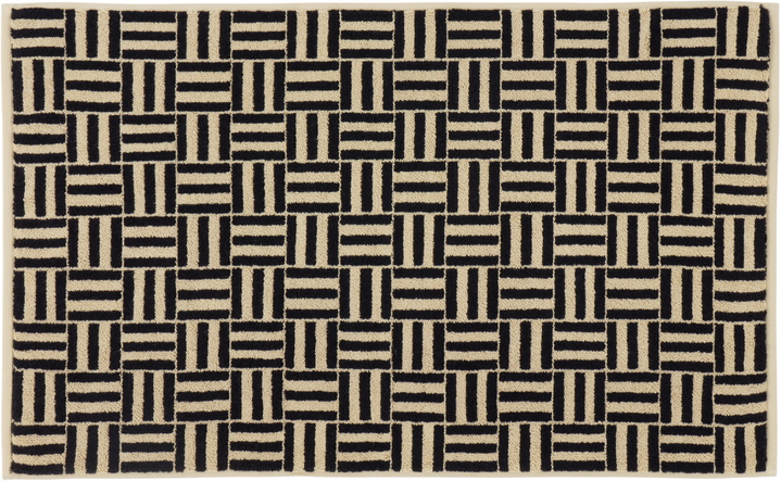 Photo: Baina Beige & Black Saroma Bathmat