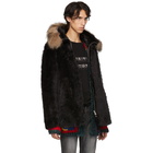 Saint Laurent Black Faux-Fur Jacket