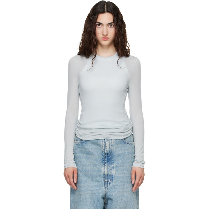 Photo: TONYWACK Blue Crewneck Long Sleeve T-shirt