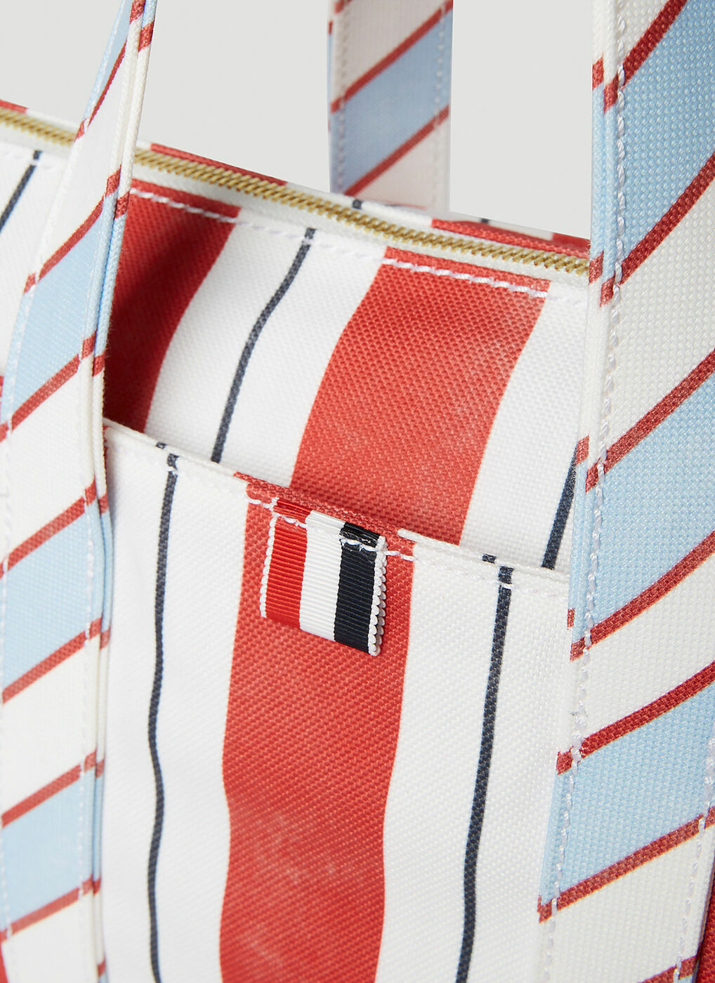 Thom Browne - Striped Tool Tote Bag in Red Thom Browne
