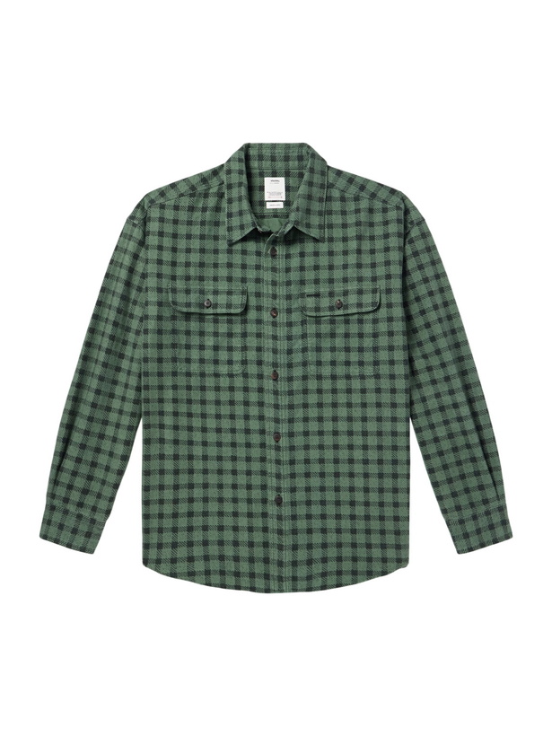 Photo: Visvim - Langer Checked Brushed Cotton-Canvas Shirt - Green