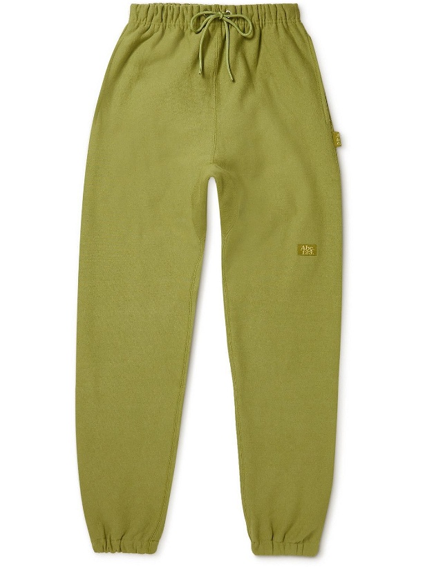 Photo: Abc. 123. - Tapered Logo-Appliquéd Cotton-Blend Jersey Sweatpants - Green