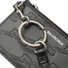 Balenciaga Men's BB Logo Card Holder On Chain in Black