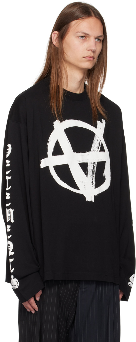 VETEMENTS Black Anarchy Long Sleeve T-Shirt Vetements
