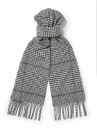 Johnstons of Elgin - Fringed Houndstooth Wool Scarf
