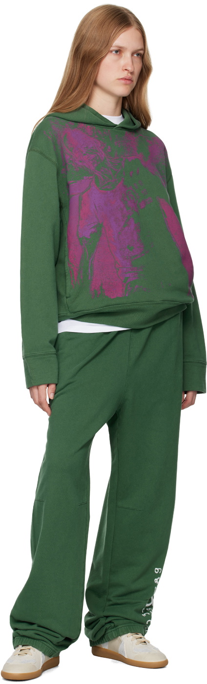 MM6 Maison Margiela Green Unbrushed Hoodie
