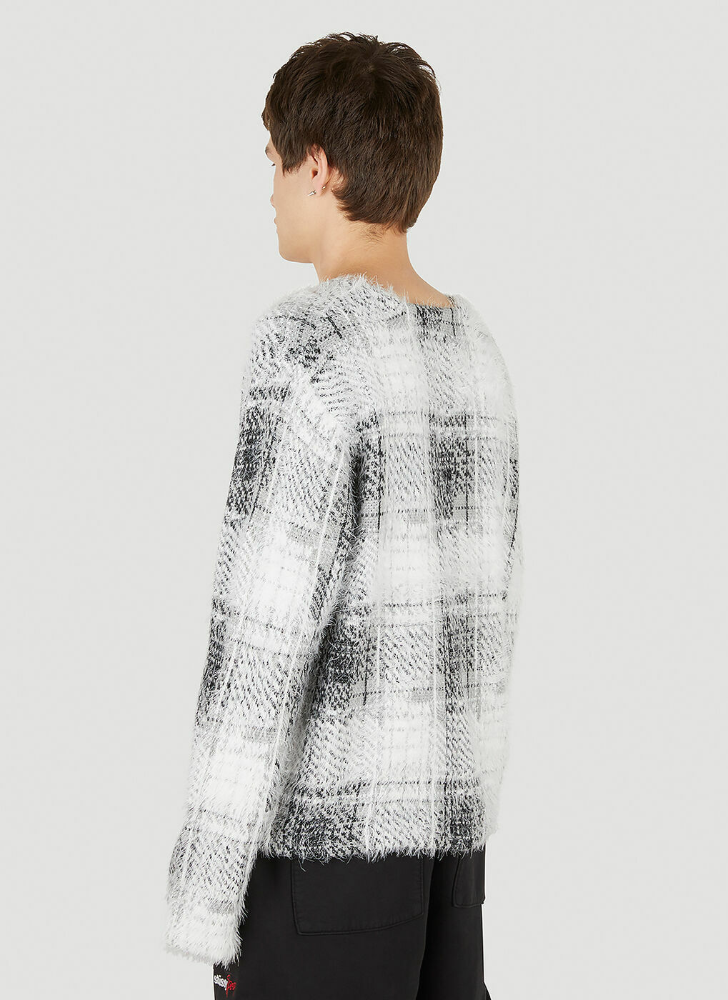 Stüssy Hairy Plaid Cardigan male Grey