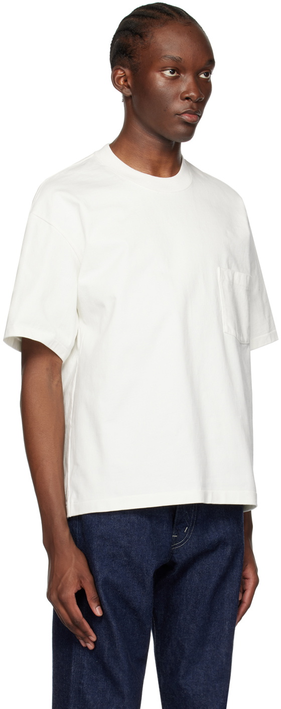 AURALEE White Stand-Up T-Shirt Auralee