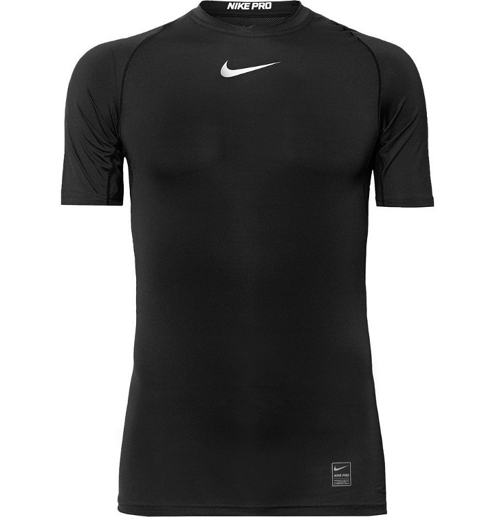 Photo: Nike Training - Pro Mesh-Panelled Dri-FIT Compression T-Shirt - Black