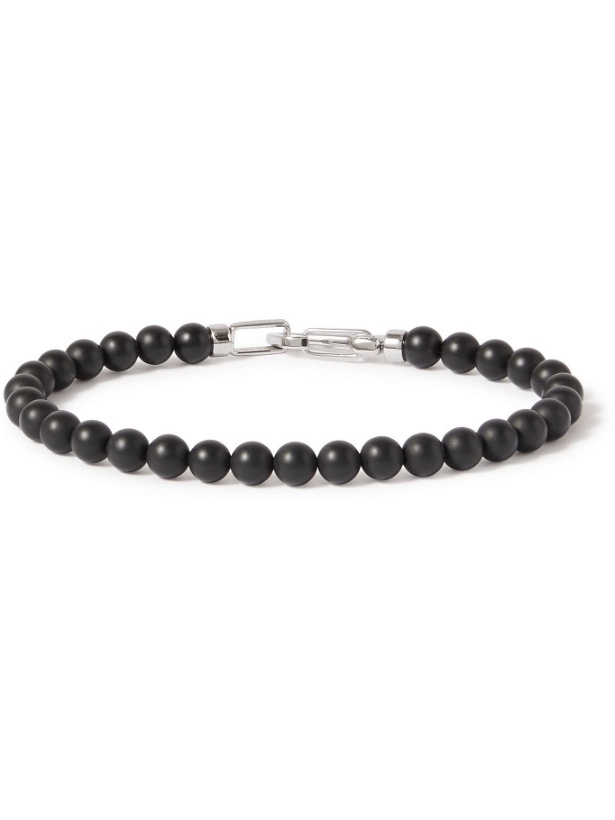 Photo: MONTBLANC - Onyx and Stainless Steel Beaded Bracelet - Black