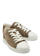 Jude Llow Nico Panelled Nubuck Leather Sneakers Brown