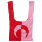 Marine Serre Women's Crochet Tote Bag in Red/Pink 