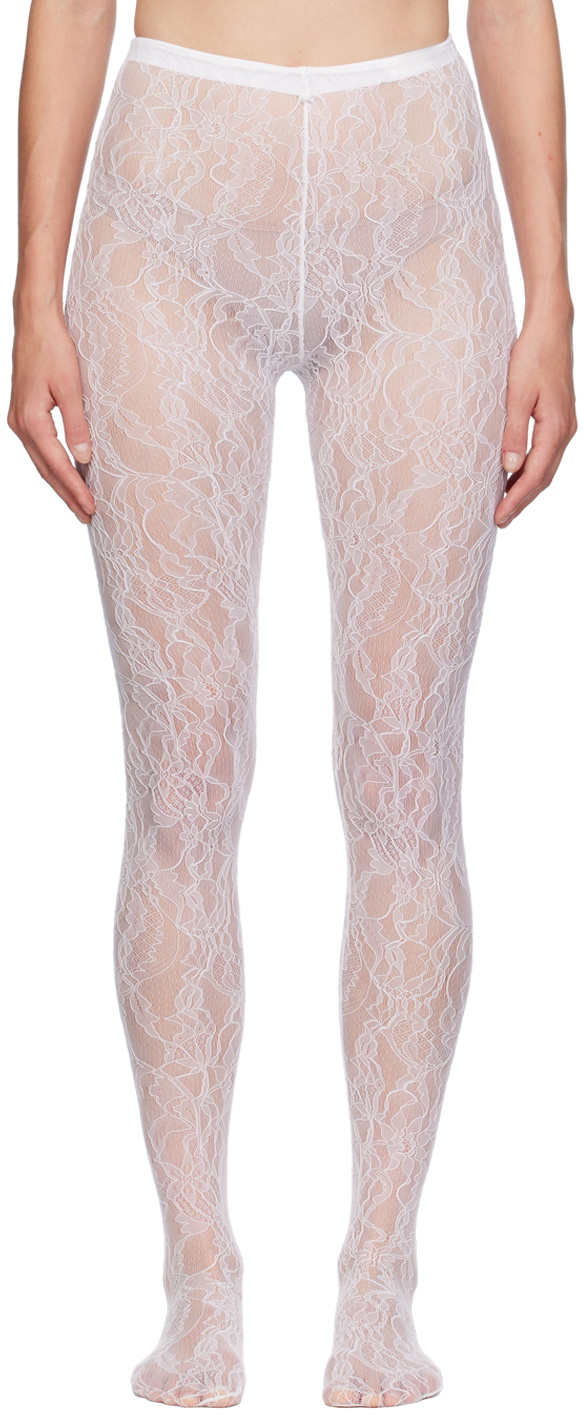 WARDROBE.NYC White Lace Tights
