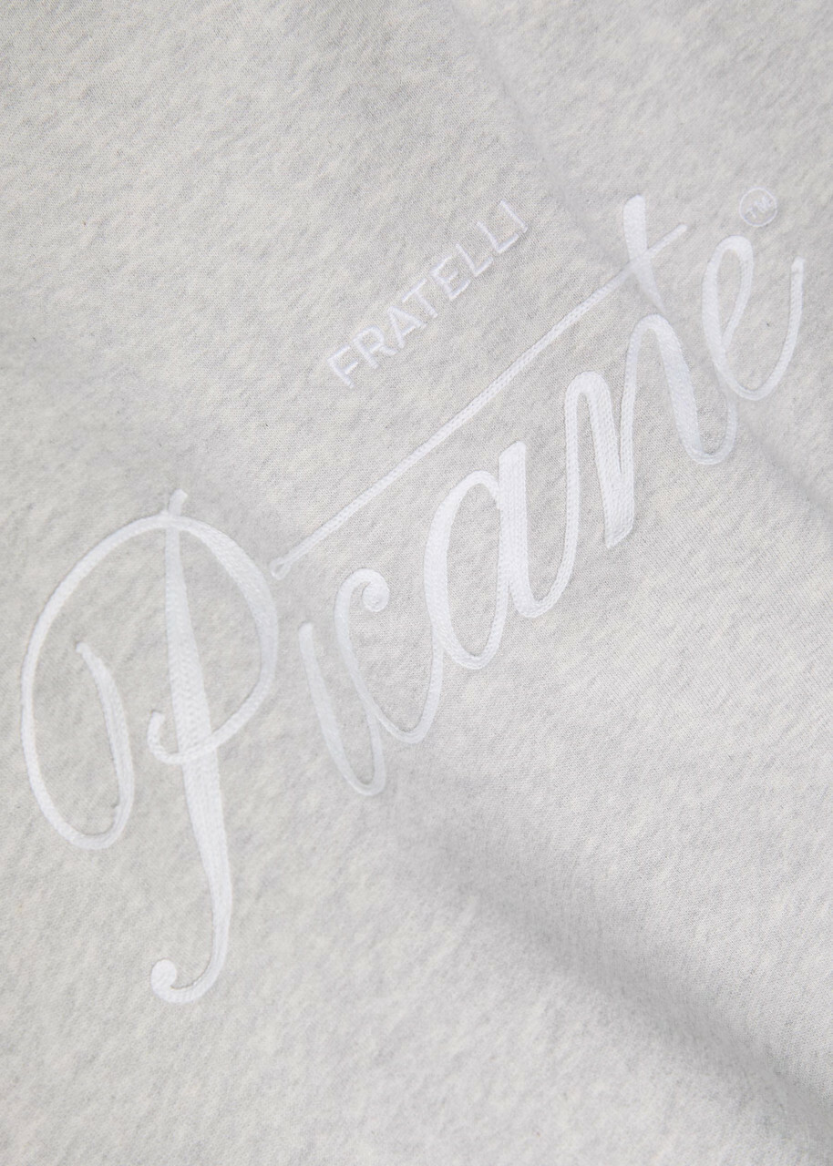 Picante Tailor Embroidered Hooded Cotton Sweatshirt Grey