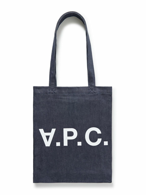 Photo: A.P.C. - Laure Logo-Print Denim Tote Bag