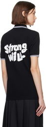 Comme des Garçons Shirt Black Fred Perry Edition 'Strong Will' Polo