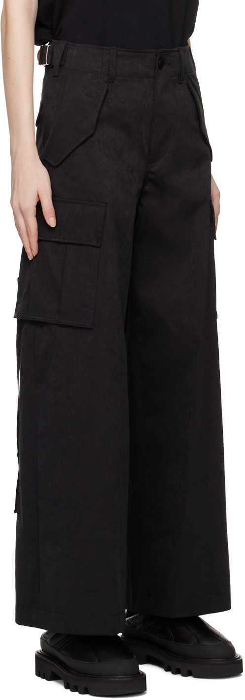 ISSEY MIYAKE Pleated Faux Suede Pants (Trousers) Black 3 | PLAYFUL