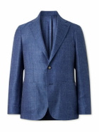 Caruso - Wool, Silk and Linen-Blend Blazer - Blue