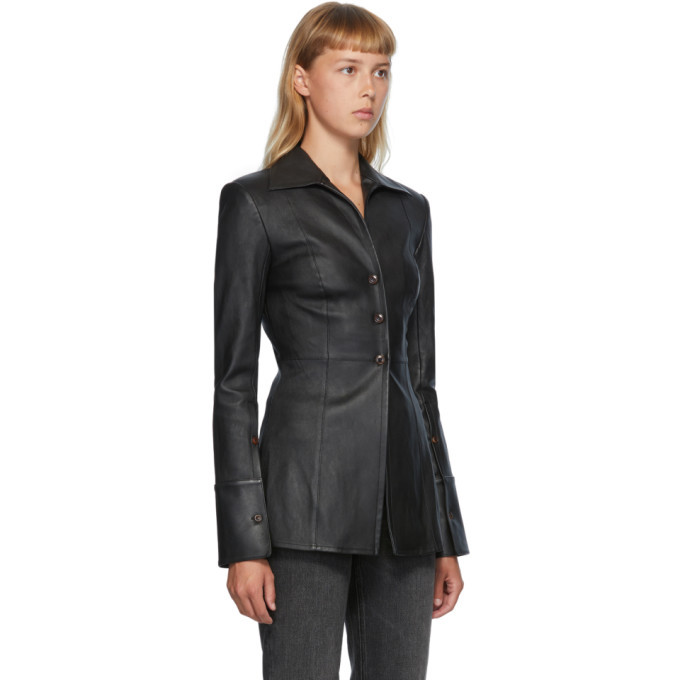 Alexander Wang Black Fitted Leather Shirt Alexander Wang