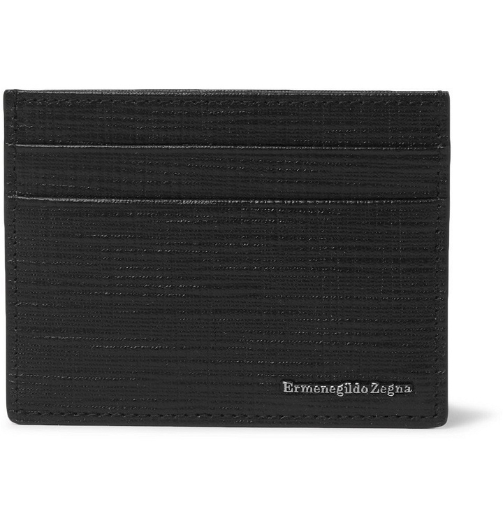 Photo: Ermenegildo Zegna - Textured-Leather Cardholder - Black