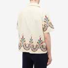 Bode Men's Embroidered Carnival Vacation Shirt in Ecru Multi