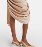 Chloé Bow-detail cotton poplin midi skirt