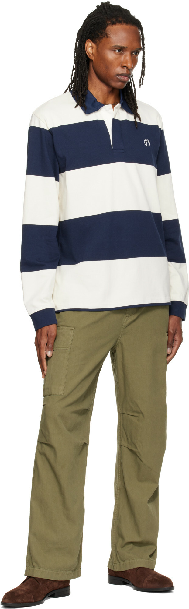 Palmes Navy & White Ball Rugby Polo
