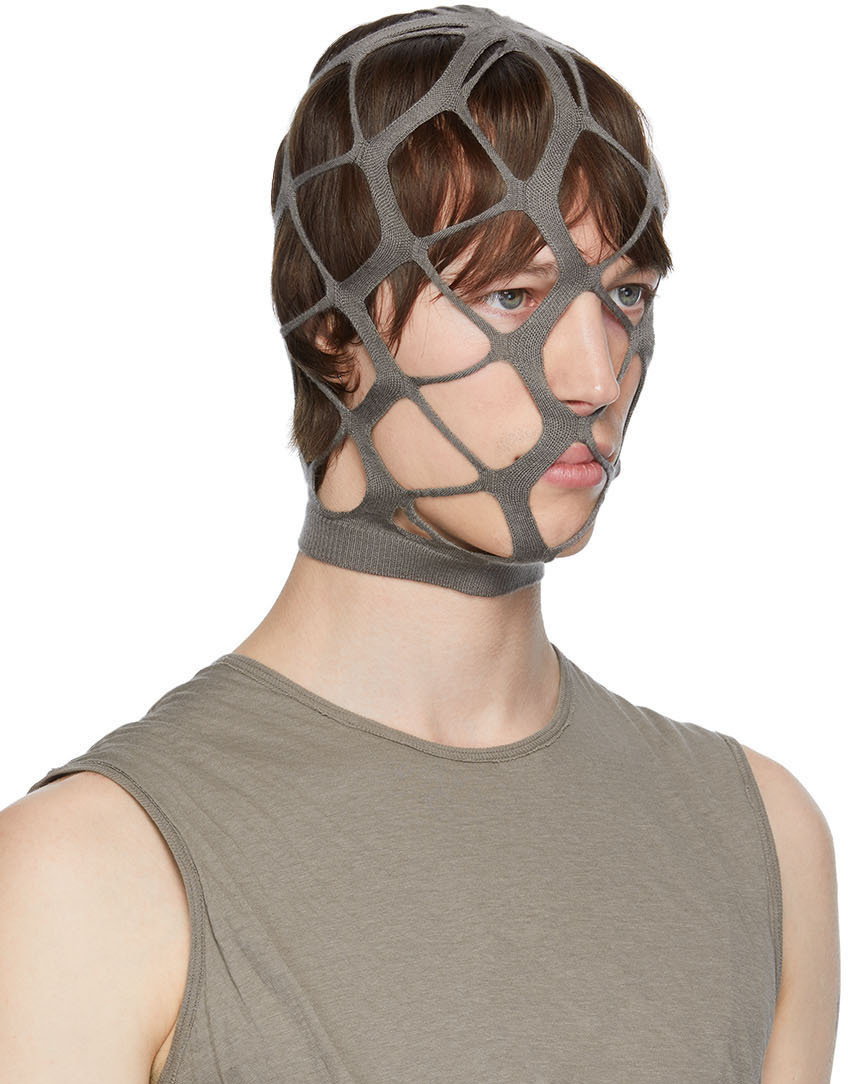 RICK OWENS マスク Rick Owens Taupe Net Balaclava Rick Owens