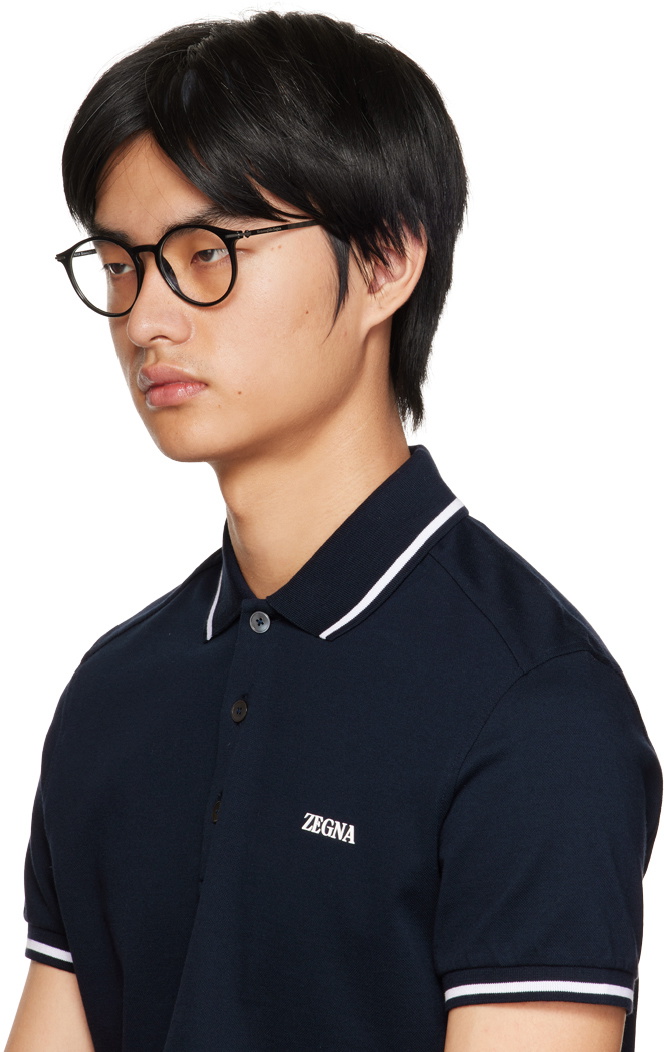 ZEGNA Black Shiny Glasses Zegna