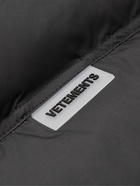 VETEMENTS - Oversized Logo-Appliquéd Quilted Shell Jacket - Black