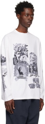 We11done White Mixed Horror Long Sleeve T-Shirt