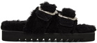 Toga Virilis Black Shearling Sandals