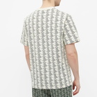 Lacoste Men's Diamond Geometric T-Shirt in Off White/Green