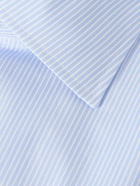 Canali - Cutaway-Collar Striped Cotton-Twill Shirt - Blue