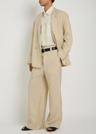 Lemaire Double-breasted Silk-blend Jacket Off White