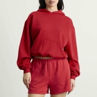 SKIMS Women's Cotton Fleece Classic Zip Up Hoodie in Washed Red