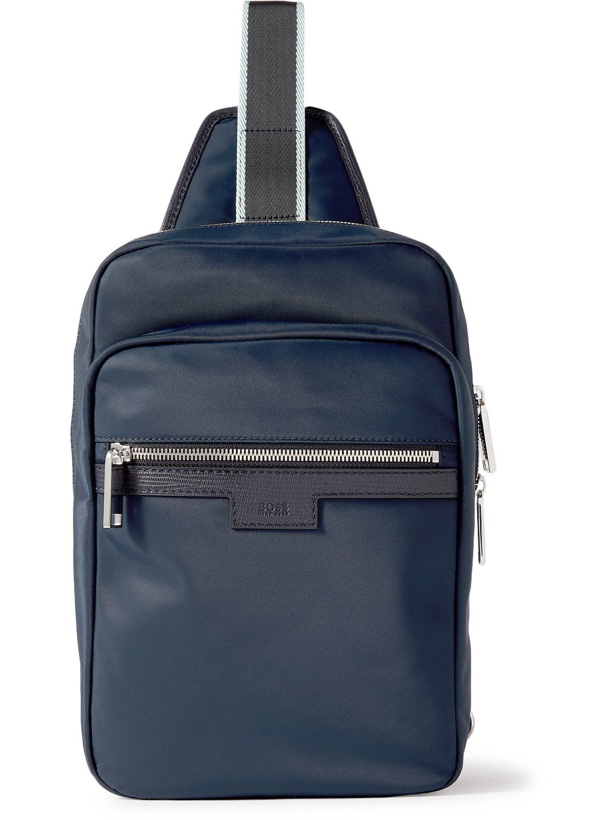 Photo: HUGO BOSS - Meridian Leather-Trimmed Shell Backpack