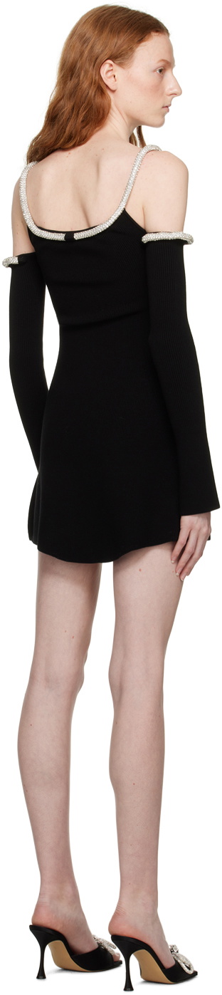 MACH & MACH Black Crystal Tube Minidress