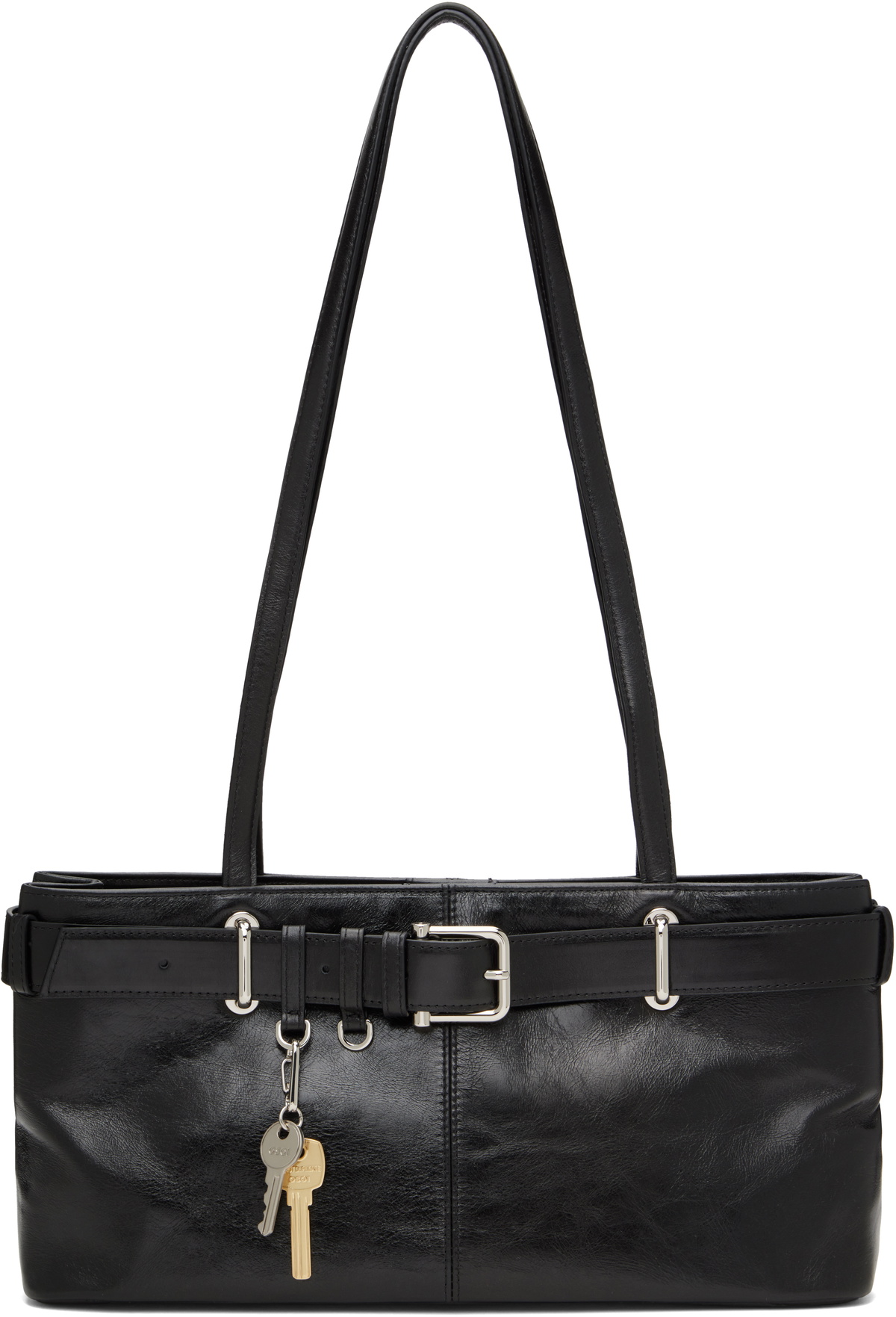 トートバッグ OSOI Zip Brocle Mini Shoulder Bag - Osoi - Leather - Black OSOI SHOULDER BROCLE MINI [STONE BLACK] | Trendy Leather