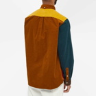 Beams Plus Men's Button Corduroy Panel Shirt in Golden Brown