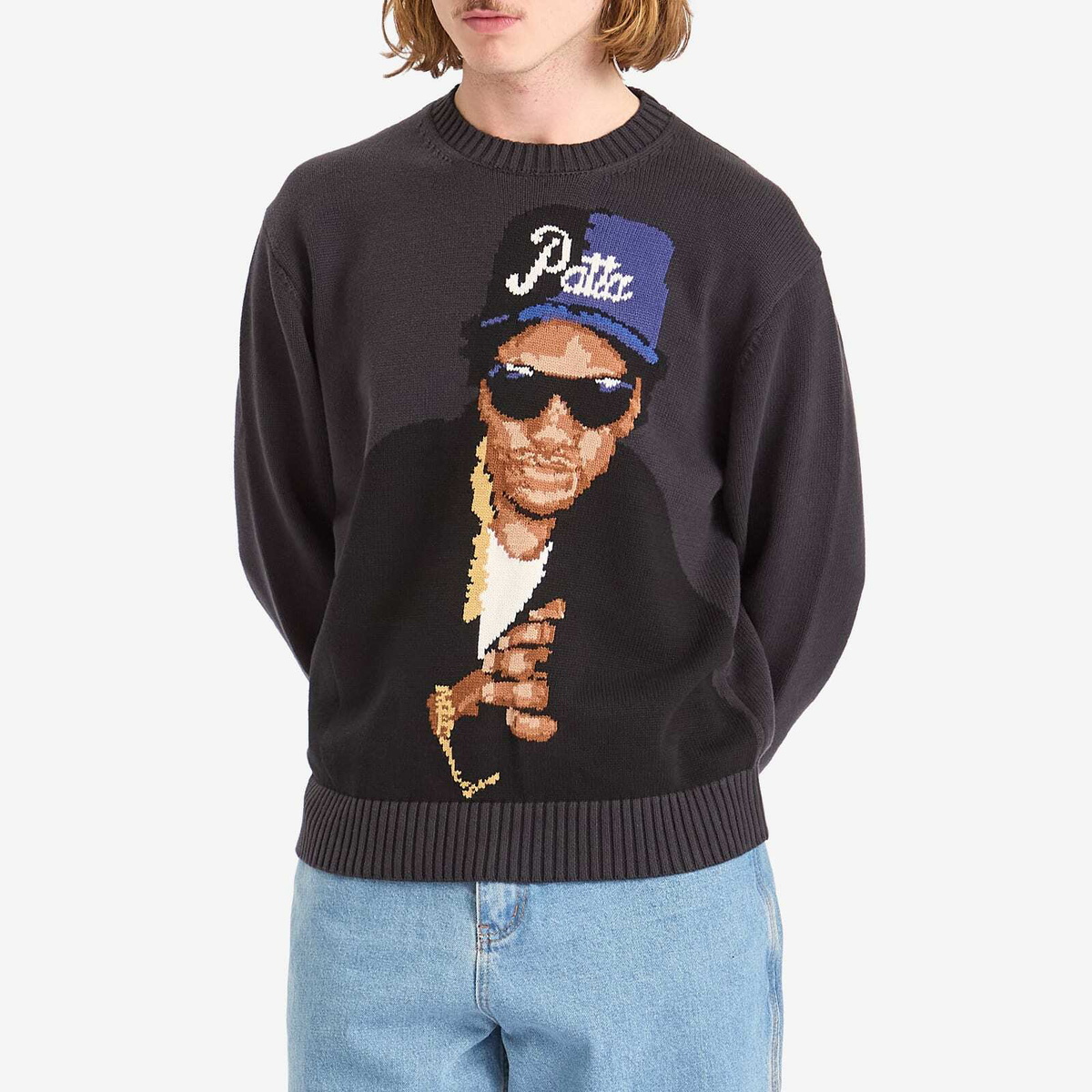 STUDIOUS - Ｎｉｔｅｒｏｉ　ｋｎｉｔ　ＰＯ　ＢＬ ZSM Studio Sweater L Large Black White Anime Lil Uzi | eBay