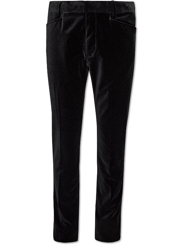 Photo: TOM FORD - Atticus Slim-Fit Cotton-Velvet Suit Trousers - Black