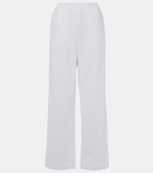 Alaïa Low-rise cotton terry straight pants