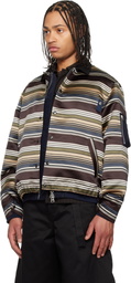 sacai Multicolor Horizontal Stripe Blouson Bomber Jacket