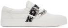 AMIRI White Bandana Chain Slip-On Sneakers