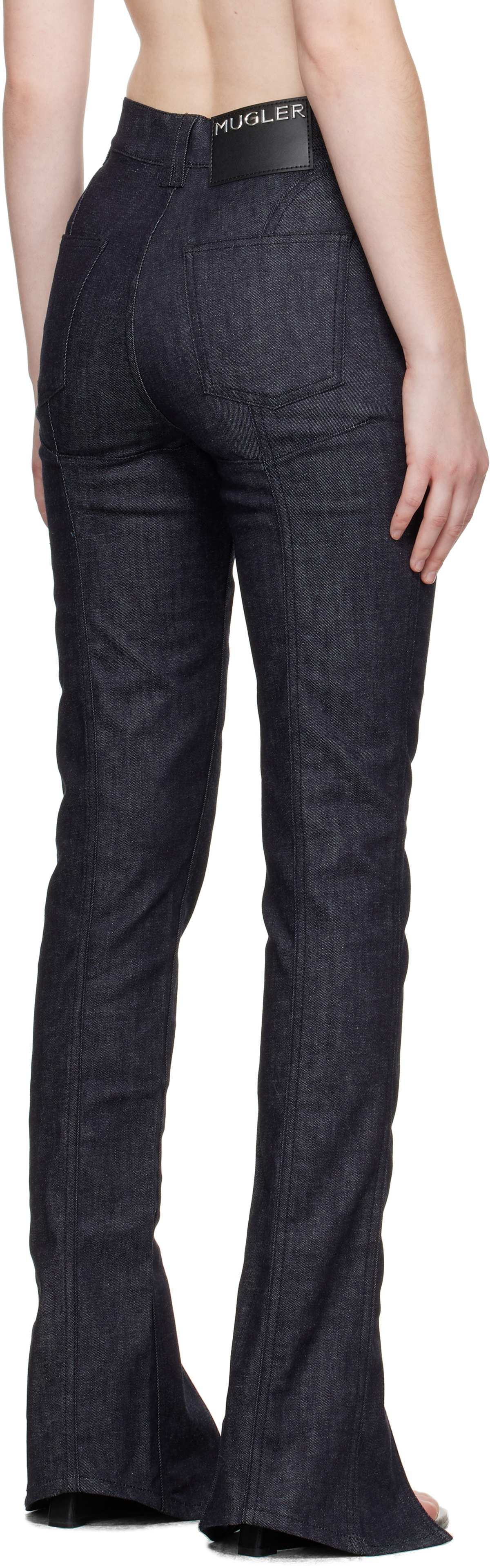 Mugler Indigo Paneled Jeans
