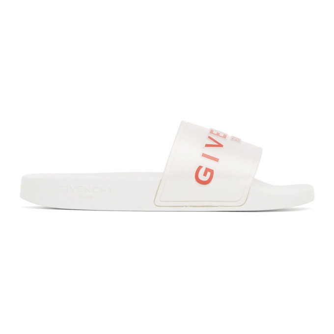 Photo: Givenchy White Logo Slides