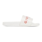 Givenchy White Logo Slides