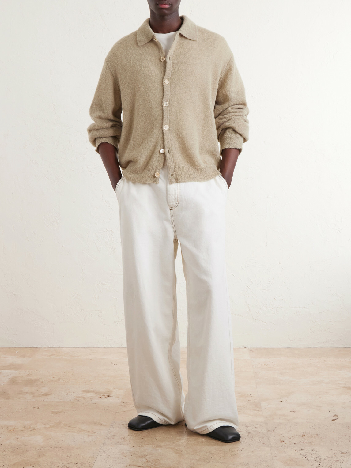 Our Legacy - Evening Polo Alpaca and Wool-Blend Cardigan - Neutrals